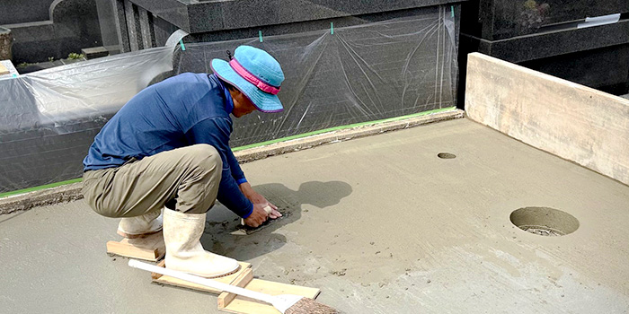 基礎コンクリートの打ち込み（打設）